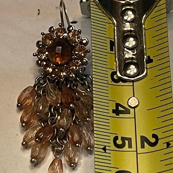 LC Lauren Conrad Chandelier champagne colour earrings - Picture 4 of 6